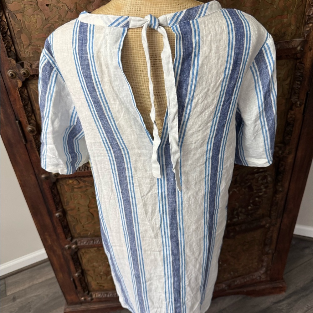 Private Bird of Paradise Blue and White Striped Dress M - Picture 3 of 9